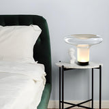 Stylish Modern Clear Glass Round Geometric Table Lamp Image - 15