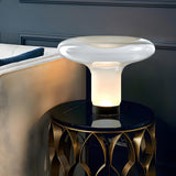 Stylish Modern Clear Glass Round Geometric Table Lamp Image - 4