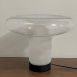 Stylish Modern Clear Glass Round Geometric Table Lamp Image - 8