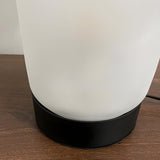 Stylish Modern Clear Glass Round Geometric Table Lamp Image - 9