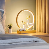 Stylish Modern Deer Circle Ambience LED Table Lamp Image - 1