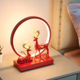 Stylish Modern Deer Circle Ambience LED Table Lamp Image - 17