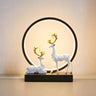 Stylish Modern Deer Circle Ambience LED Table Lamp Image - 2