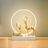 Stylish Modern Deer Circle Ambience LED Table Lamp Image - 3