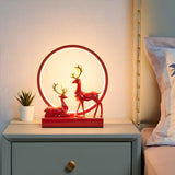 Stylish Modern Deer Circle Ambience LED Table Lamp Image - 8