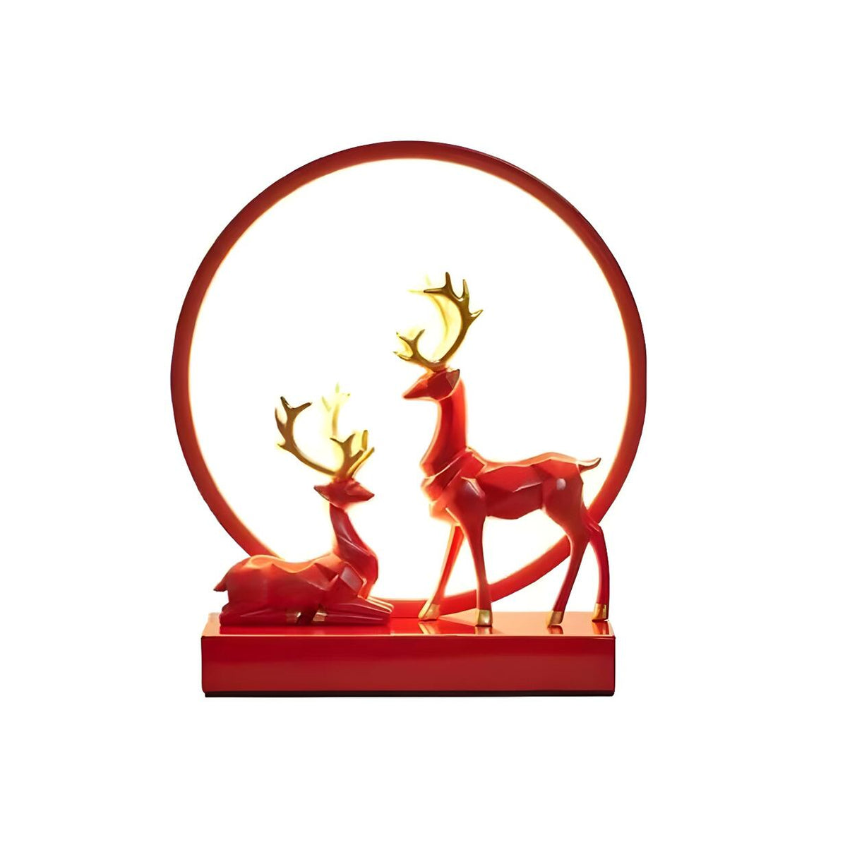 Stylish Modern Deer Circle Ambience LED Table Lamp Image - 9