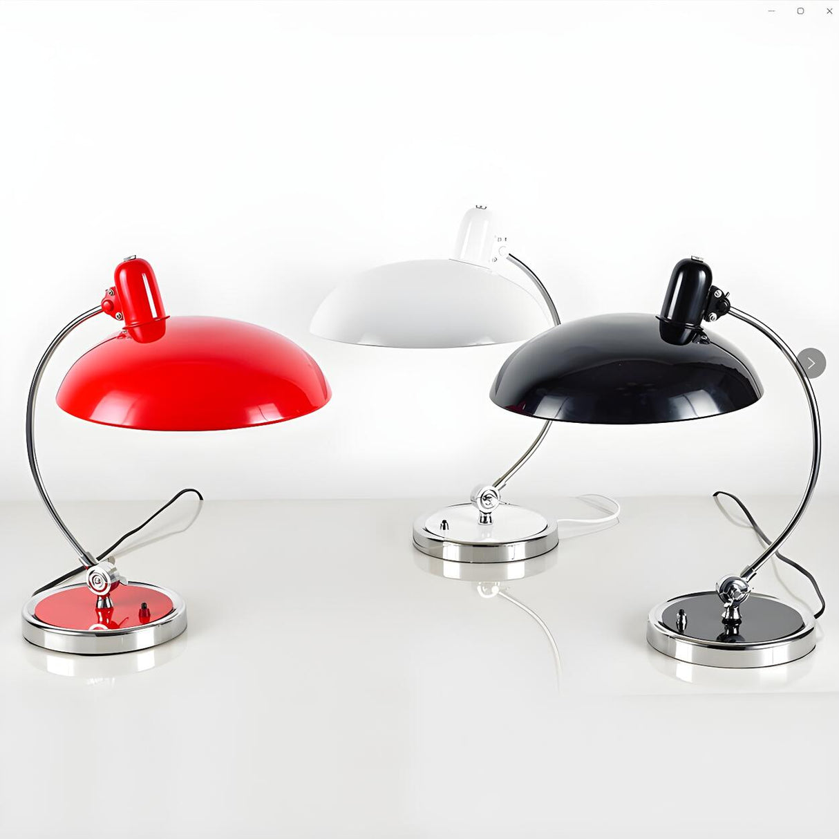 Stylish Modern Dome Curved Arm Metal Macaron Table Lamp Image - 4