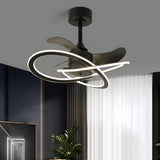 Stylish Modern Infinity Curved Ceiling Fan with Light Image - 14