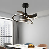 Stylish Modern Infinity Curved Ceiling Fan with Light Image - 2