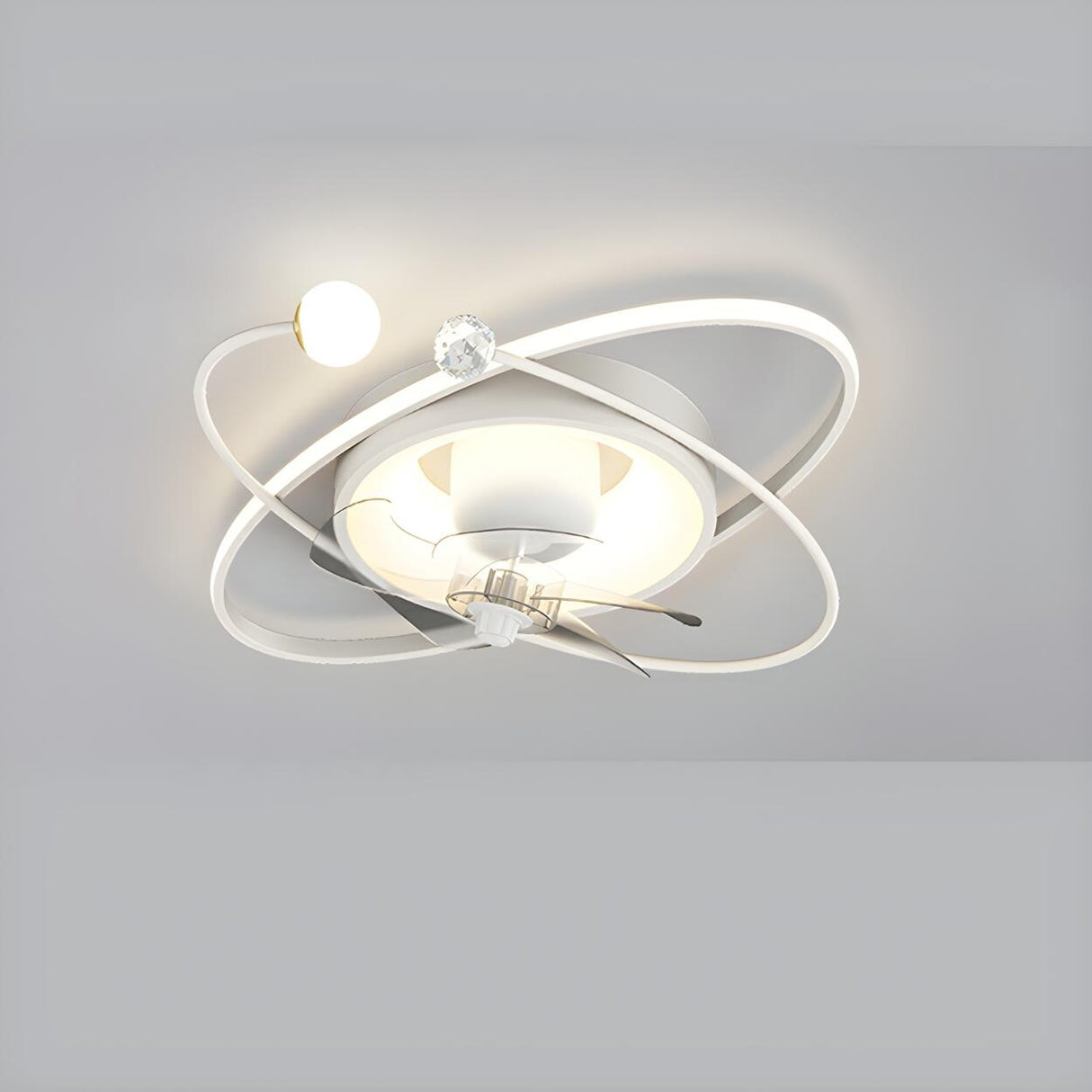 Stylish Modern Linear Square LED Ceiling Fan with Light Image - 11