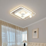 Stylish Modern Linear Square LED Ceiling Fan with Light Image - 5