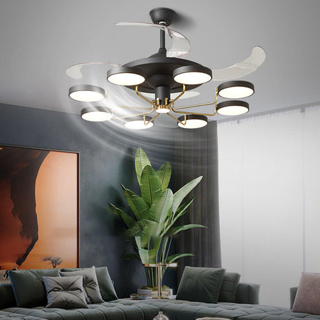 Stylish Modern Multi-Light Remote Ceiling Fan Lights Image - 1