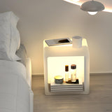 Stylish Modern White Square Floor Lamp with Storage Image - 5