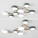 Stylish Modular Round LED Semi-Flush Mount Lamp 4-Light Image - 18