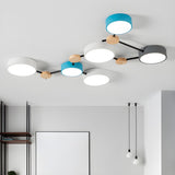 Stylish Modular Round LED Semi-Flush Mount Lamp 4-Light Image - 4