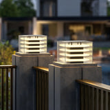 Stylish Multi-layered Square Glass Outdoor Pillar Lamp Image - 1