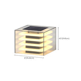 Stylish Multi-layered Square Glass Outdoor Pillar Lamp #size