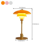 Stylish Multi-layered Umbrella Amber Glass Table Lamp #size