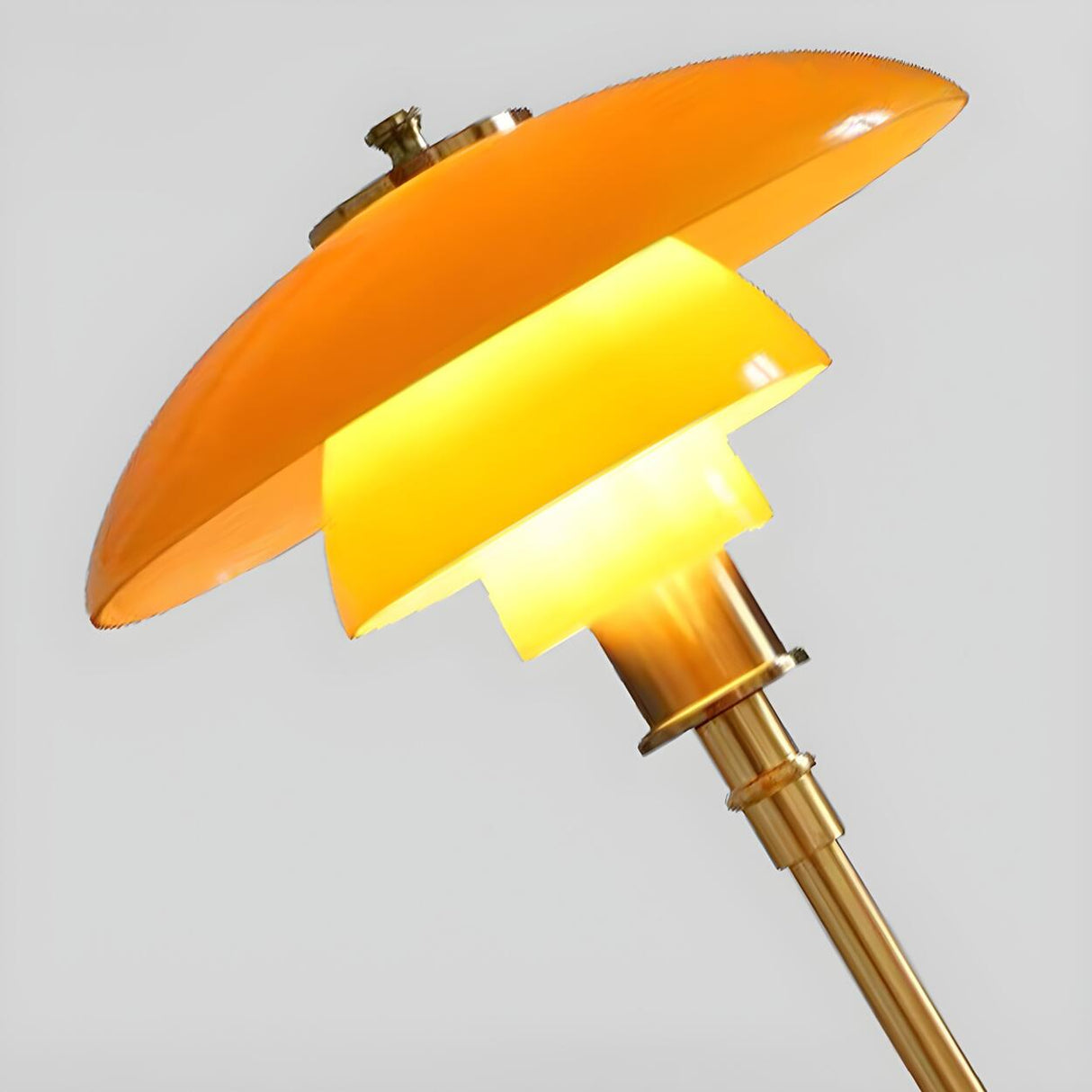 Stylish Multi-layered Umbrella Amber Glass Table Lamp Image - 5