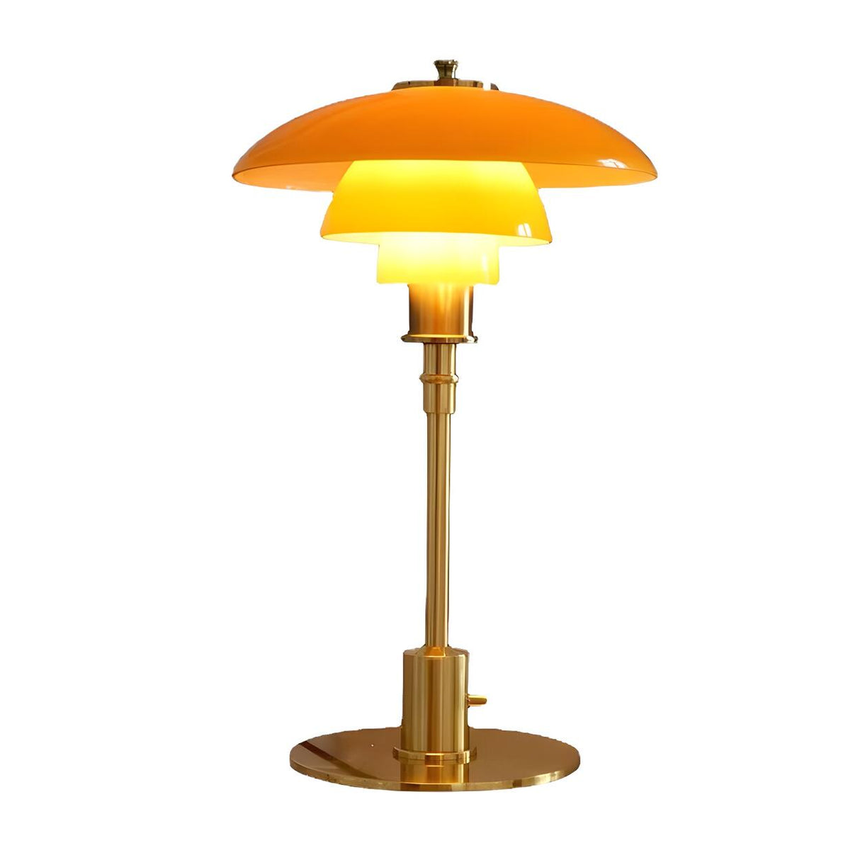 Stylish Multi-layered Umbrella Amber Glass Table Lamp Image - 6