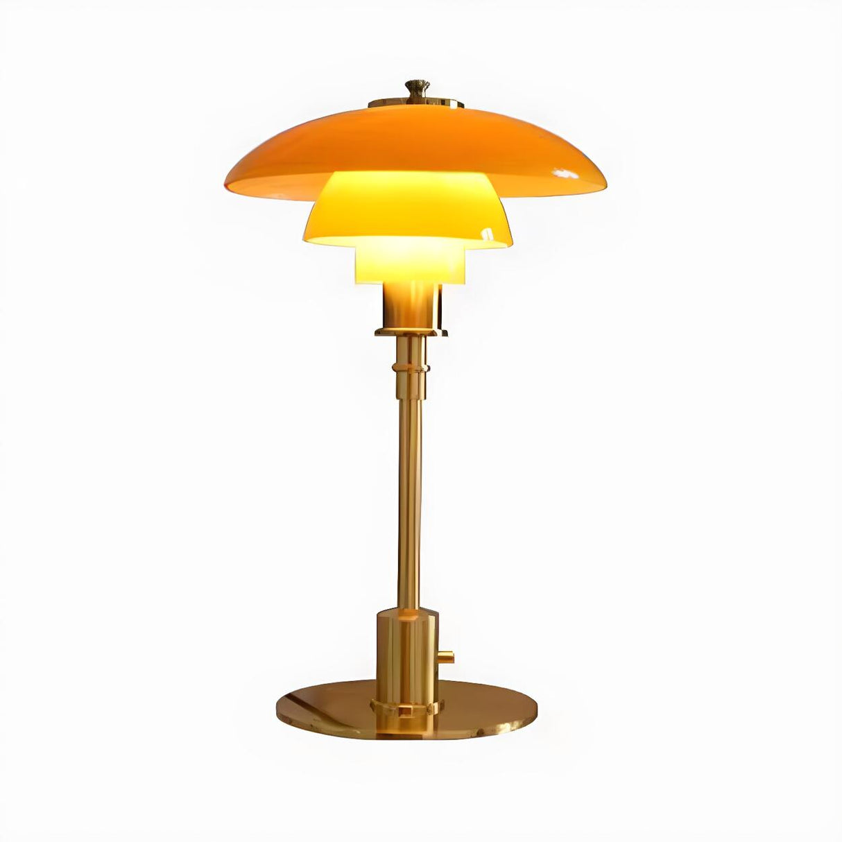 Stylish Multi-layered Umbrella Amber Glass Table Lamp Image - 7