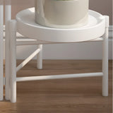 Stylish Multi-Tiered Round Tray Metal Plant Stand White Image - 10