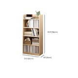 Stylish Natural Wood Finish Rectangular Small Bookcase Image - 16