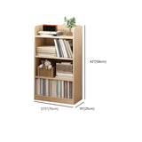 Stylish Natural Wood Finish Rectangular Small Bookcase Image - 18