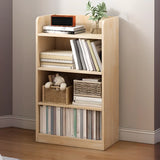 Stylish Natural Wood Finish Rectangular Small Bookcase Image - 3