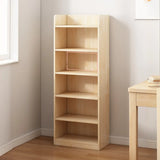 Stylish Natural Wood Finish Rectangular Small Bookcase Image - 8