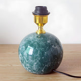 Stylish Nordic Fabric Shade Globe Ceramic Table Lamp Image - 13