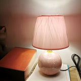 Stylish Nordic Fabric Shade Globe Ceramic Table Lamp Image - 21