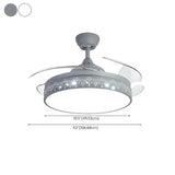 Stylish Nordic Gray Round Ceiling Fan with LED Light Image - 19