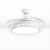 Stylish Nordic Gray Round Ceiling Fan with LED Light Image - 4