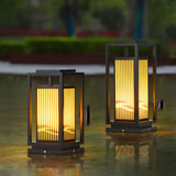 Stylish Outdoor Lantern Metal Black Waterproof Lamp Image - 1