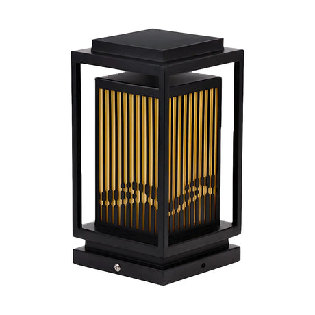 Stylish Outdoor Lantern Metal Black Waterproof Lamp Image - 2