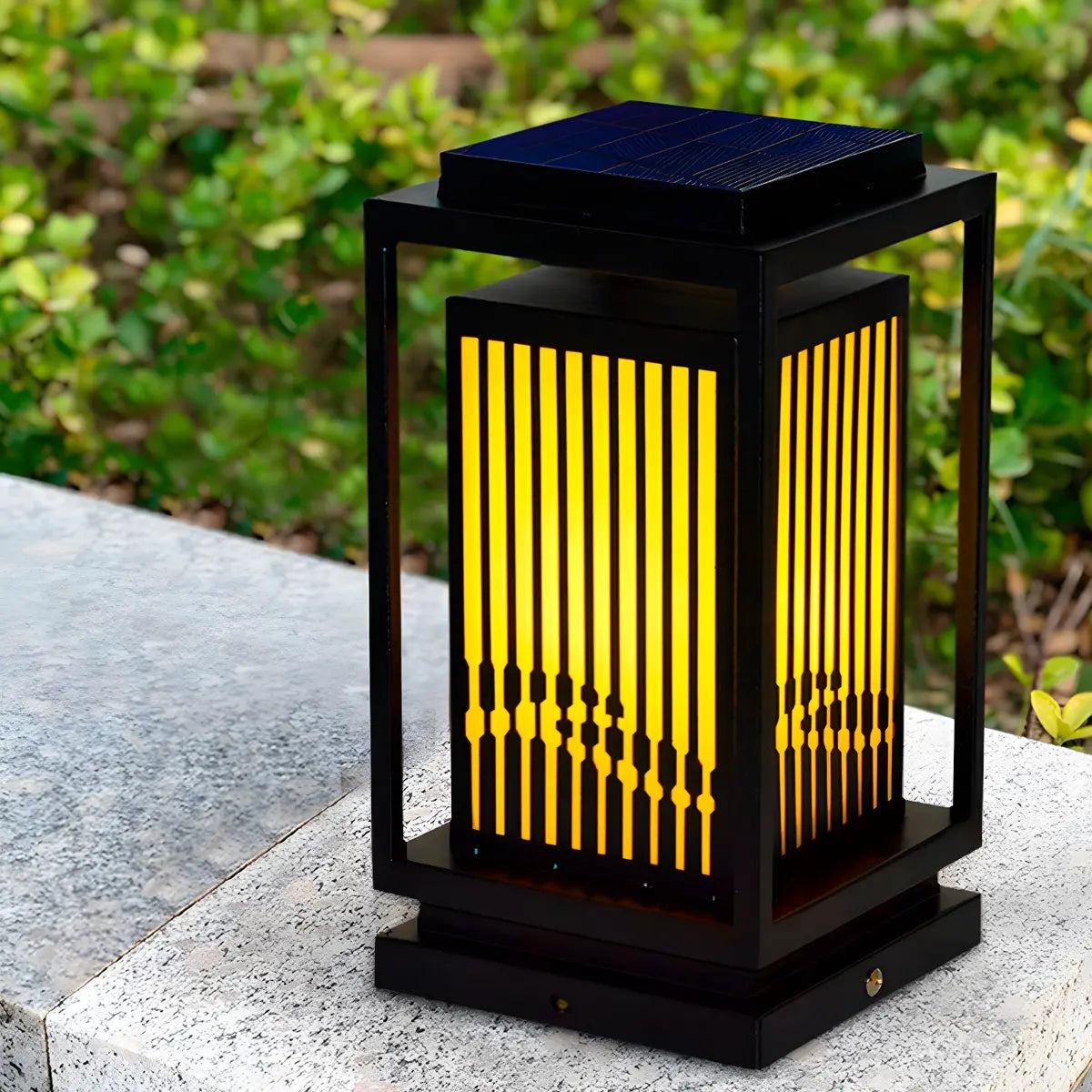 Stylish Outdoor Lantern Metal Black Waterproof Lamp Image - 5