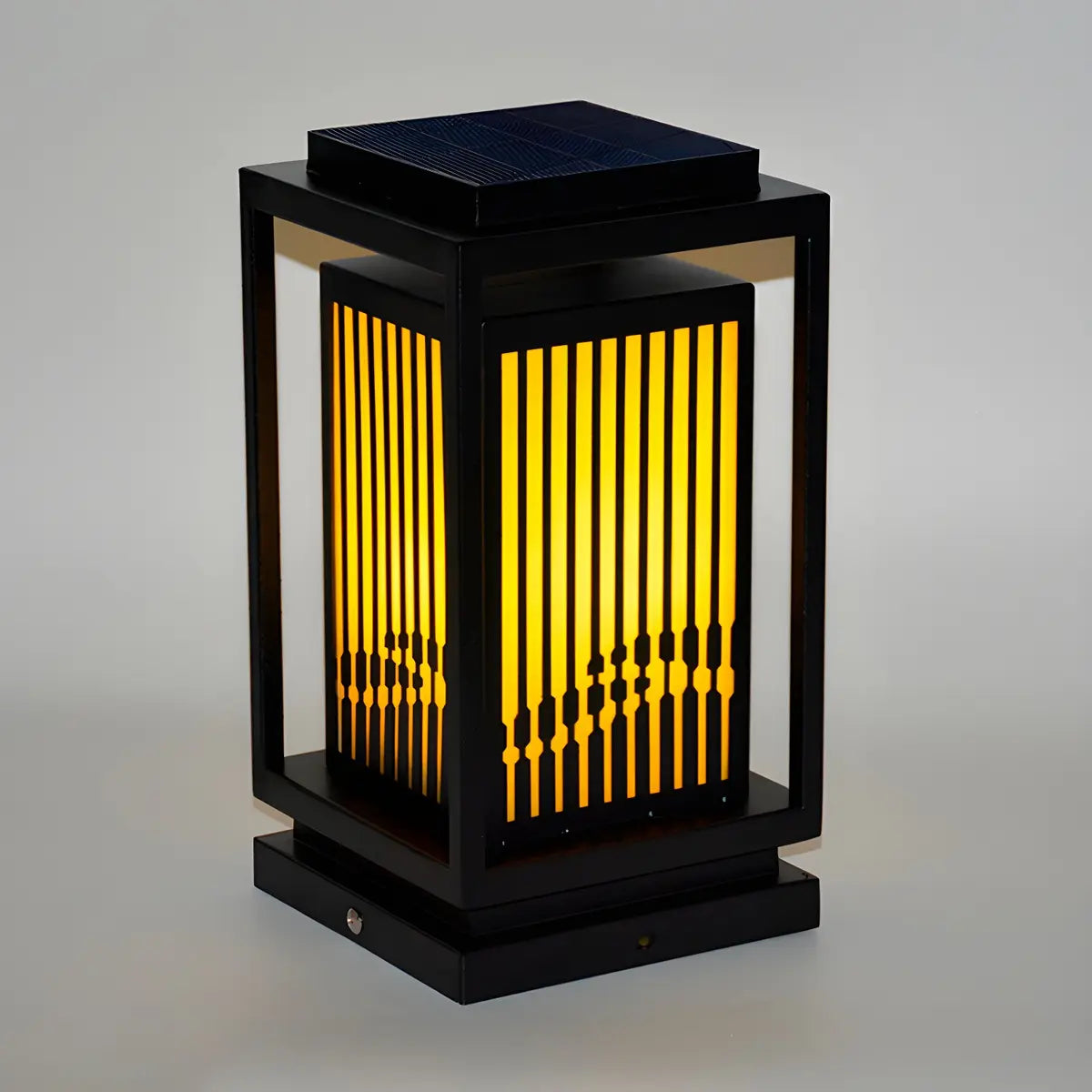 Stylish Outdoor Lantern Metal Black Waterproof Lamp Image - 6