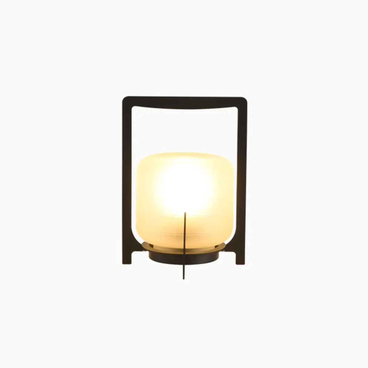 Stylish Oval Lantern Metal Frame LED Outdoor Table Lamp Image - 2