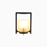 Stylish Oval Lantern Metal Frame LED Outdoor Table Lamp Image - 2