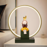 Stylish Playful Figurine Circle LED Night Table Lamp Image - 1