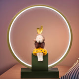 Stylish Playful Figurine Circle LED Night Table Lamp Image - 2