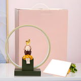 Stylish Playful Figurine Circle LED Night Table Lamp Image - 4