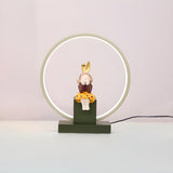 Stylish Playful Figurine Circle LED Night Table Lamp Image - 5