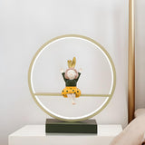 Stylish Playful Figurine Circle LED Night Table Lamp Image - 8