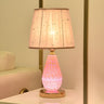 Stylish Pleated Fabric Shade Glass Geometric Table Lamp Image - 10