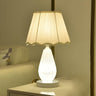 Stylish Pleated Fabric Shade Glass Geometric Table Lamp Image - 11