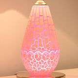 Stylish Pleated Fabric Shade Glass Geometric Table Lamp Image - 8