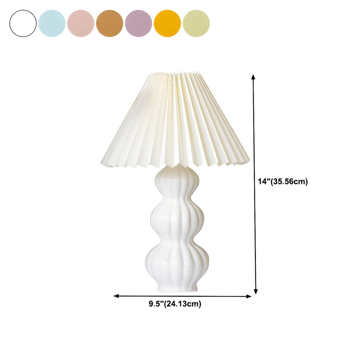 Stylish Pleated Shade Creative Tower Base Table Lamp 