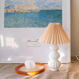 Stylish Pleated Shade Creative Tower Base Table Lamp Image - 6